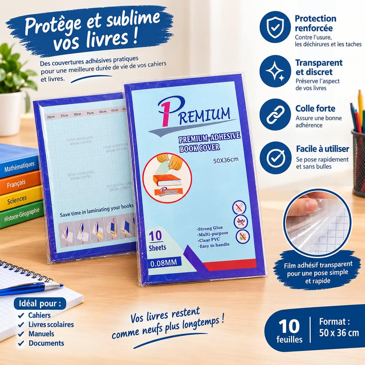 Converture de livre Adhesif
